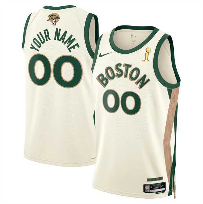 Mens Boston Celtics Active Player Custom 2024 Finals Champions City Edition Stitched Basketball Jersey->customized nba jersey->Custom Jersey